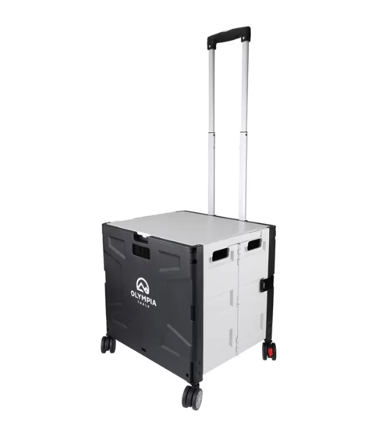 Olympia Portable Folding Shopping Cart 360-degree rotatable wheels Max 75 kgs