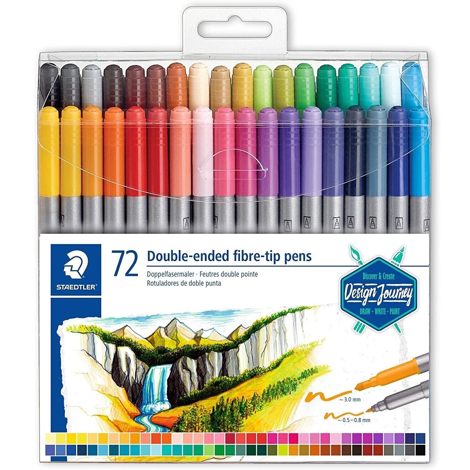 Staedtler 3200 TB72 Design Journey Double-ended Fibre-tip Pens Set of 72