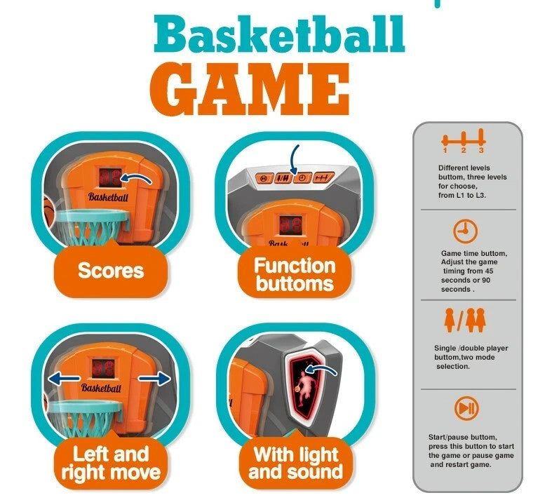 Shoot-A-Basket Mini Table Top Basketball Game with Lights Sounds and Score Toy