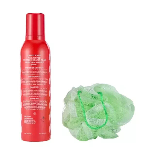 OXX Bodycare Candy Cane - Whipped Shower Foam Set with Bath Puff