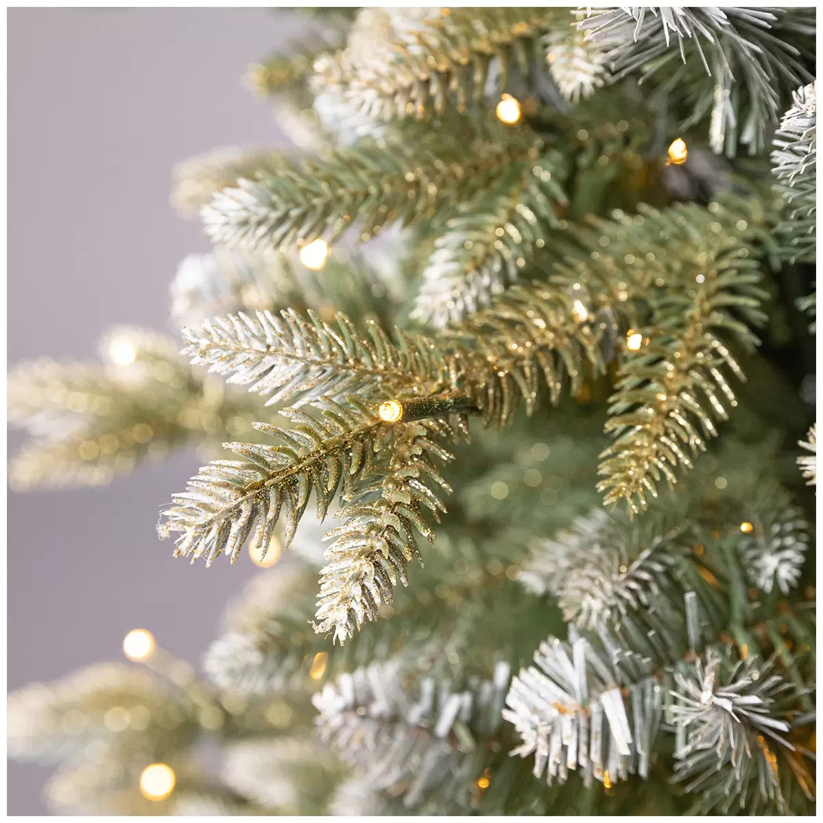 Pre-Lit Glitter Frosted Potted Christmas Tree 1.37m LED Lights Artificial Decor