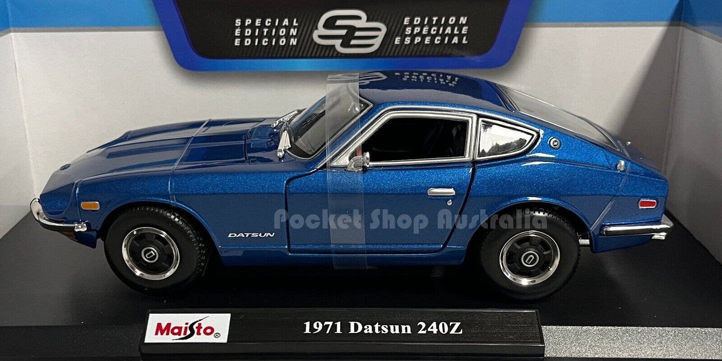 Maisto 1971 Datsun 240Z - Blue - 1:18 Classic Diecast Car Toy - Special Edition