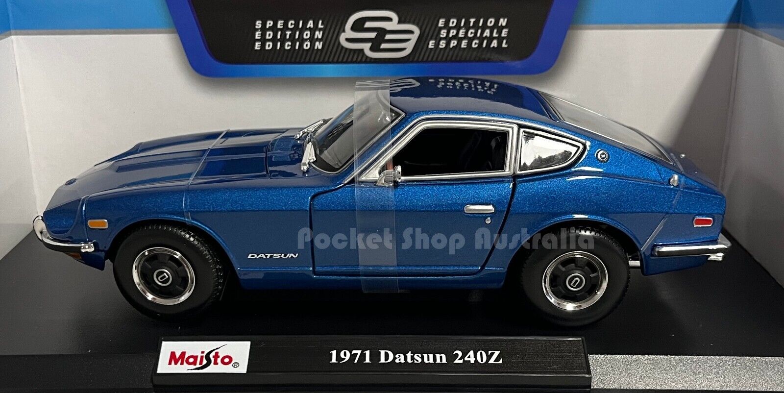 Maisto 1971 Datsun 240Z - Blue - 1:18 Classic Diecast Car Toy - Special Edition