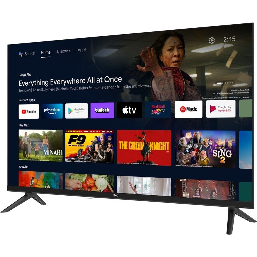 32" Smart LED HD Android TV Mains 12V Adaptor Caravan Car Camper Google Play