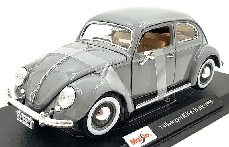Maisto 1955 Volkswagen Kafer Beetle 1:18 Size Grey Diecast Special Edition 