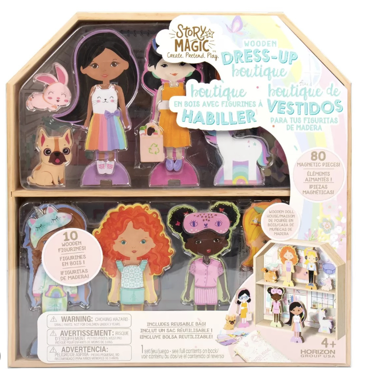 Story Magic Wooden Dress Up Dolls Assortment* 80 Magnetic Pieces Age 4+