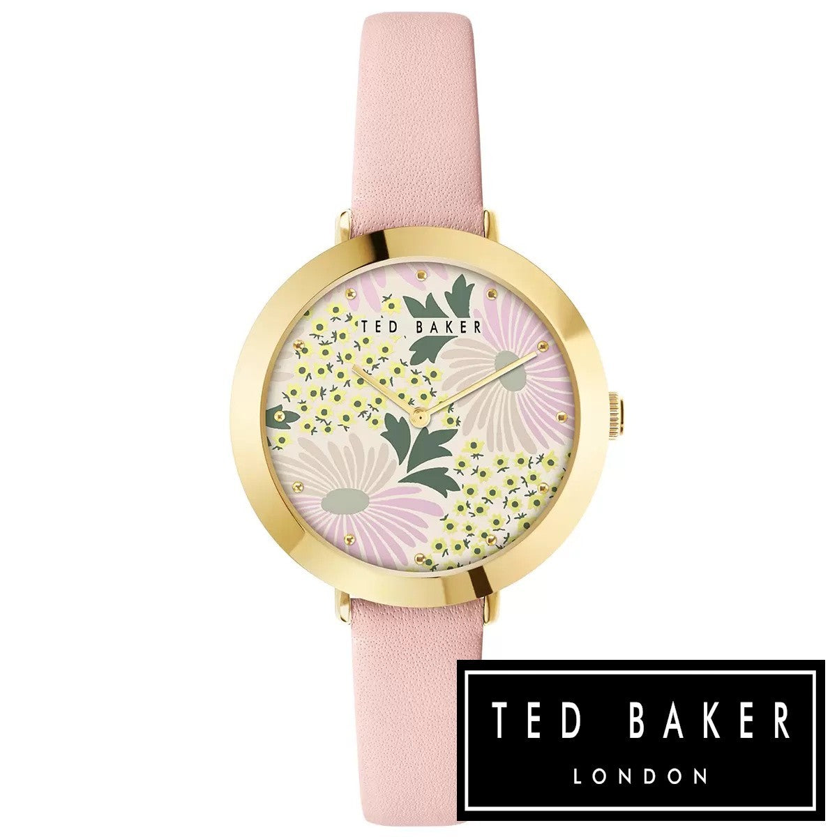 Ted Baker London Ammy Floral Pink Genuine Leather Women's Watch BKPAMS304