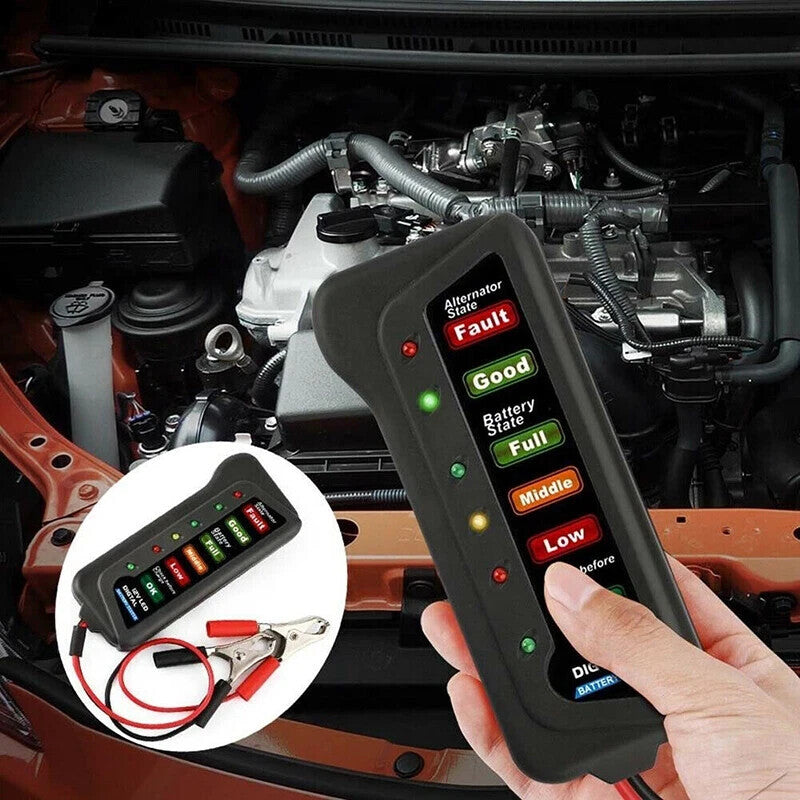 Car Battery Tester Automotive 12V Digital Testing Tool Voltage Analyzer Checker