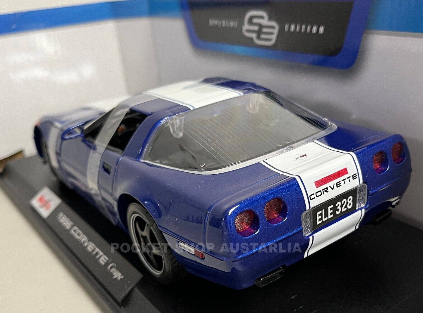 Maisto 1996 Corvette coupe 1:18 Blue Diecast Model Toy Sport Car