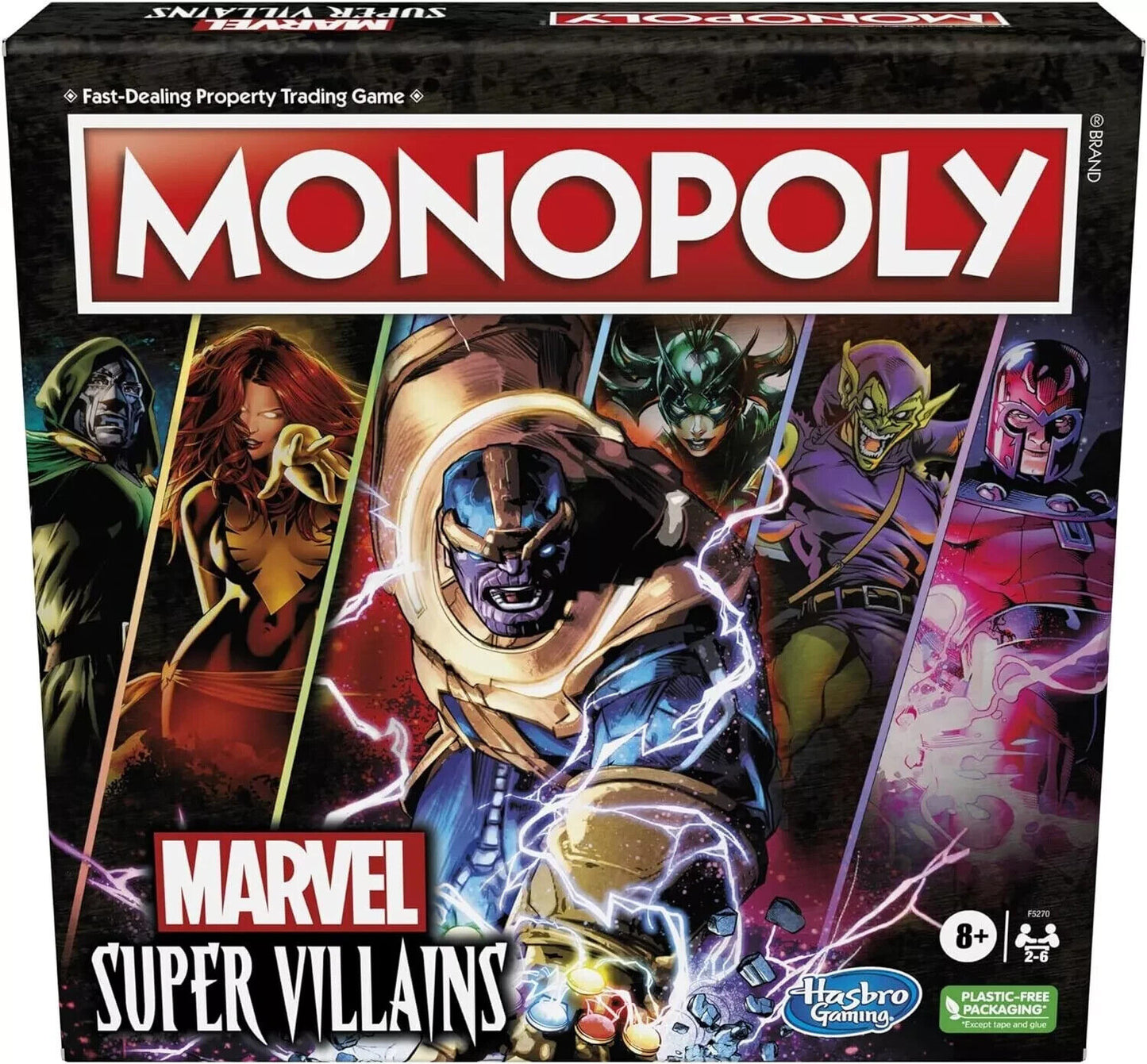 Monopoly Marvel Super Villains Edition Board Game for Families and Kids Ages 8+