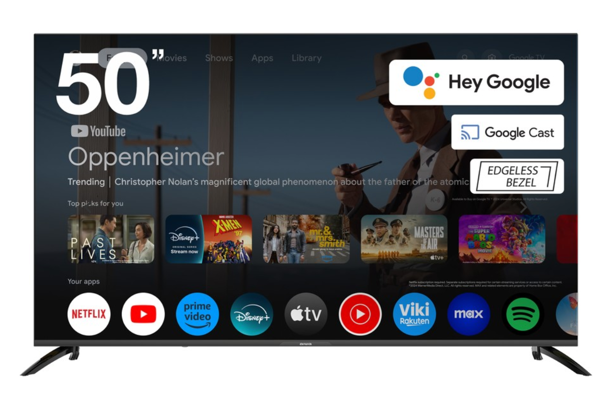 AIWA 50" UHD Google Edgeless TV Ultra HD 3840 x 2160 4K resolution