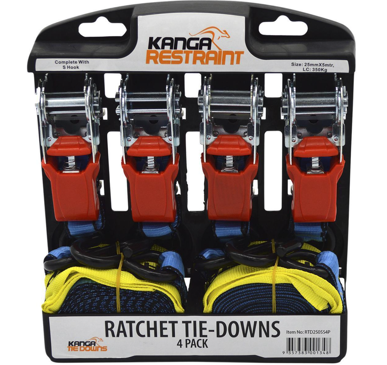 Tie Downs Ratchet Straps Kanga Restraint Ratchet Tie Down 4 Pack