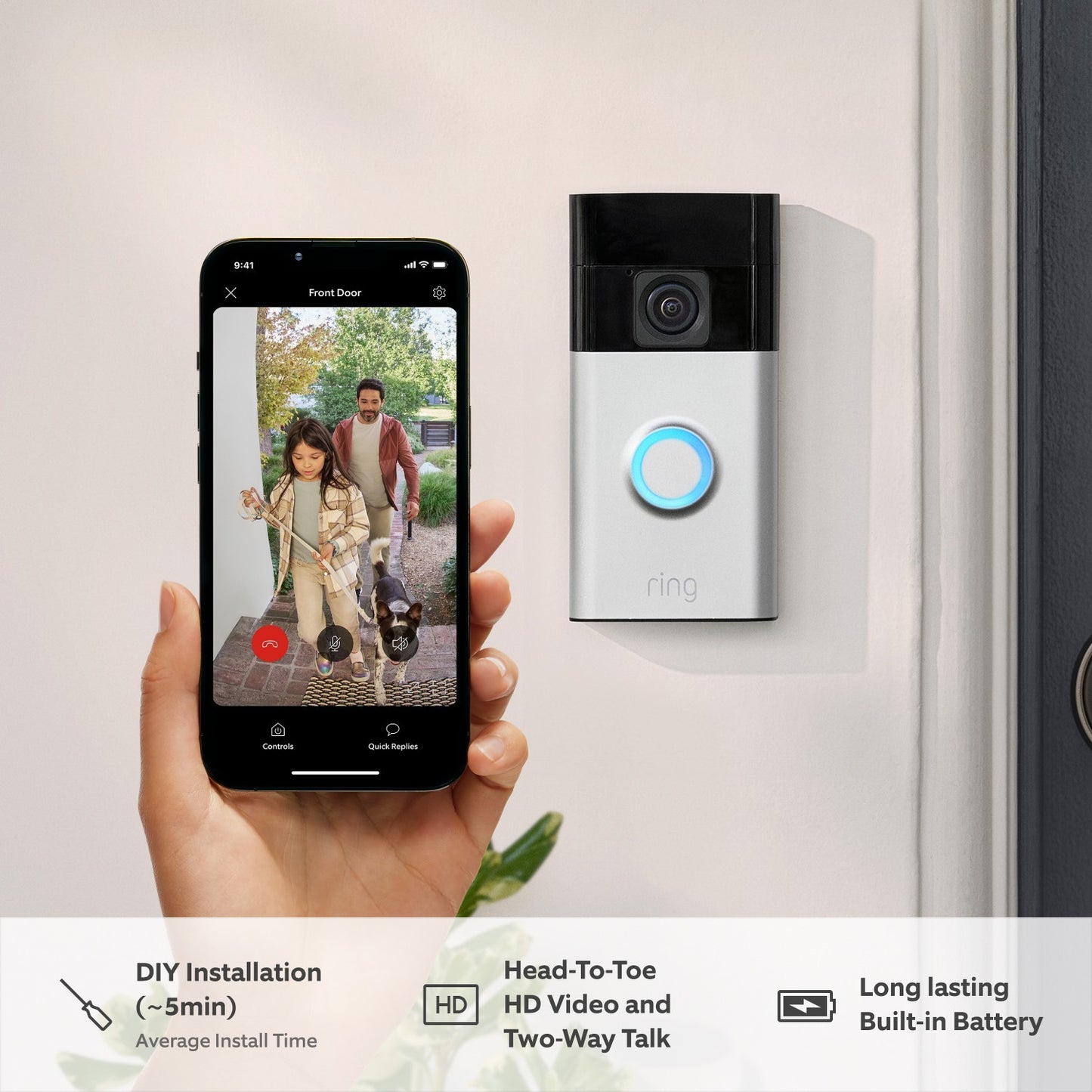 Ring Battery Video Doorbell Video Security Camera Venetian Bronze