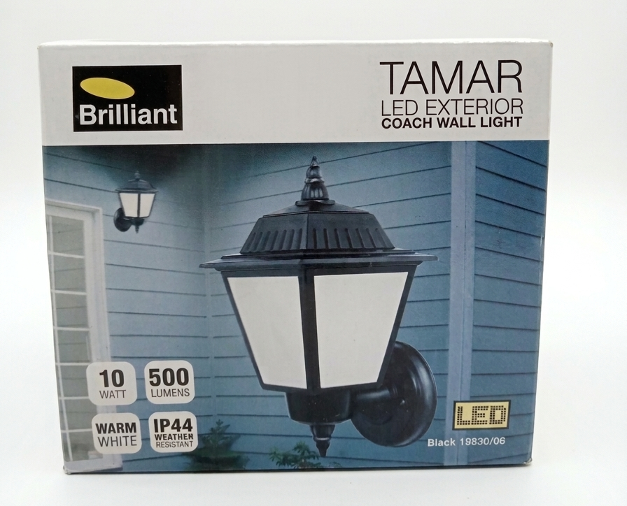 Brilliant Tamar LED Exterior Coach Wall Light LED Warm White 500 Lm IP44