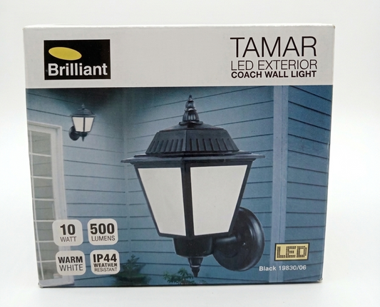 Brilliant Tamar LED Exterior Coach Wall Light LED Warm White 500 Lm IP44