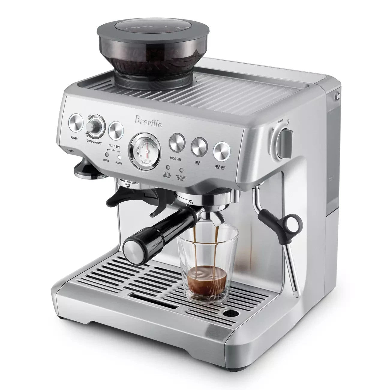 Breville Barista Express Thermo Milk Jug Espresso Coffee Machine Silver BES875BS