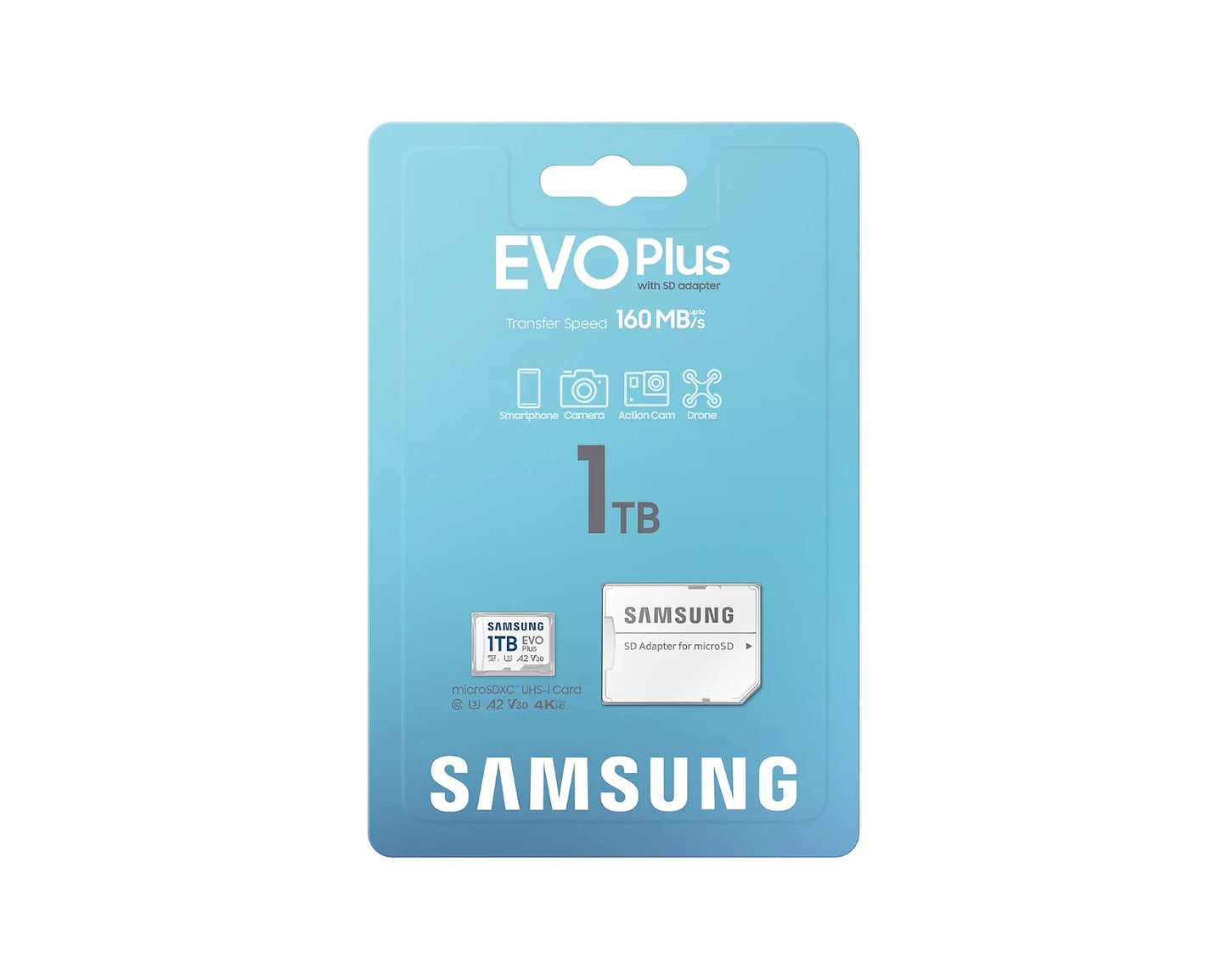 Samsung 1TB Evo Plus Gen2 microSD Card w/ Adapter 160MBps U3 A2 V30 4K Ultra HD