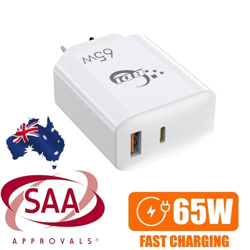 65W GaN Fast USB-C AC Power Adapter Wall Charger For iPhone iPad Macbook Samsung