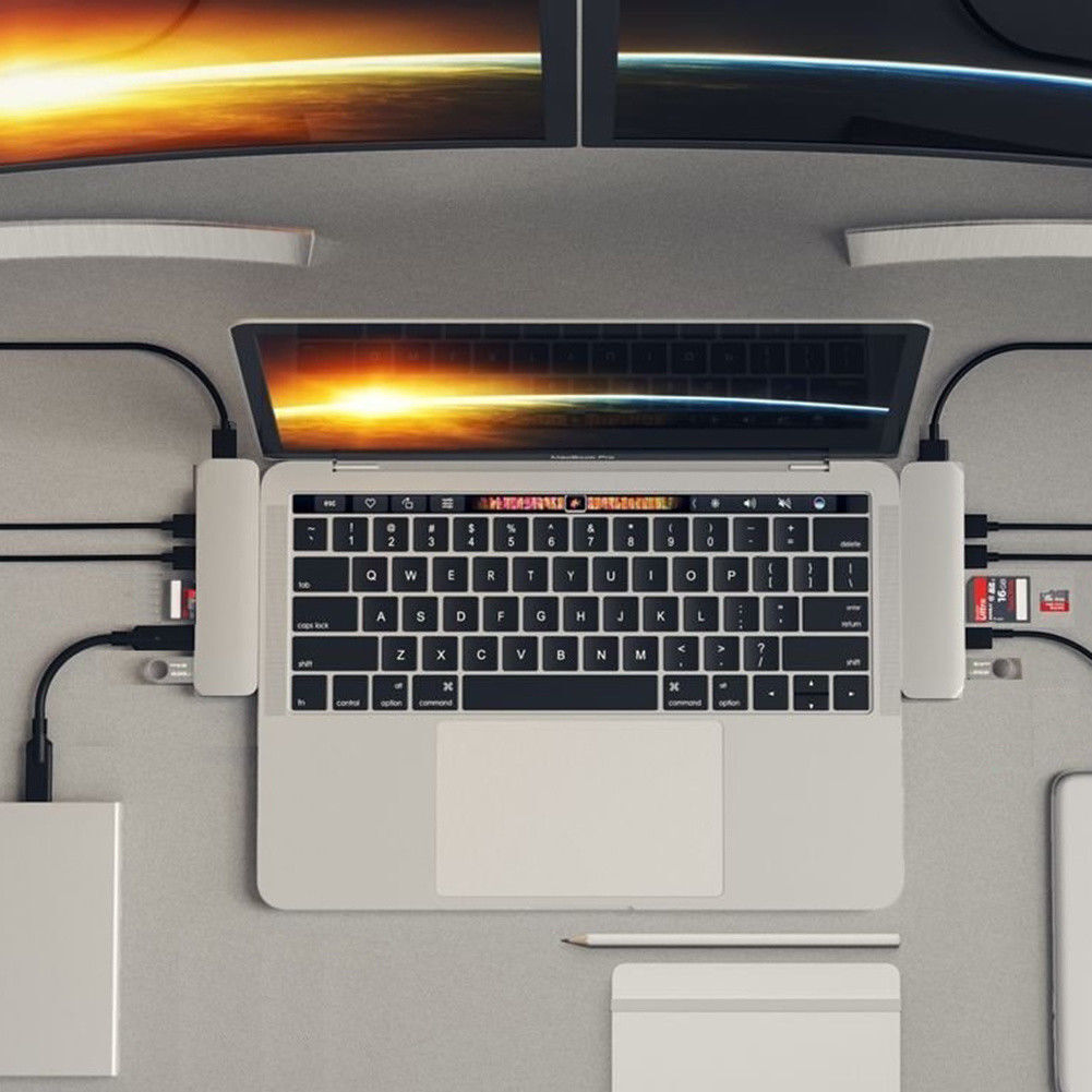 7in1 USB-C Type C HD Output 4K HDMI USB 3.0 Adapter SD TF CARD HUB MacBook Pro