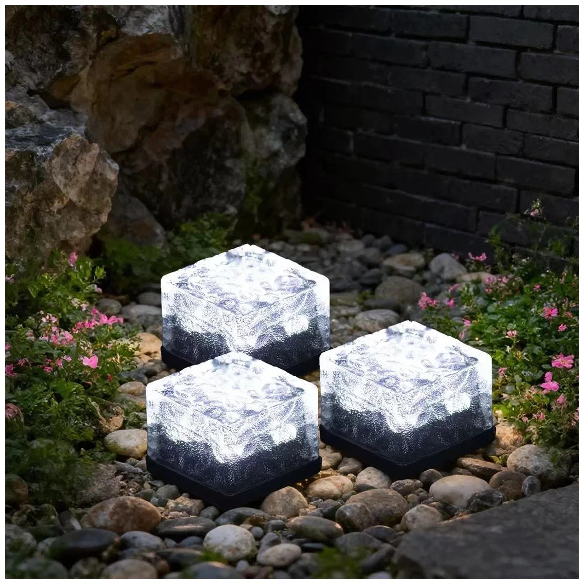 Dais Solar Brick Light Outdoor Lights Path Garden Camping LED 6 Pack Cool White