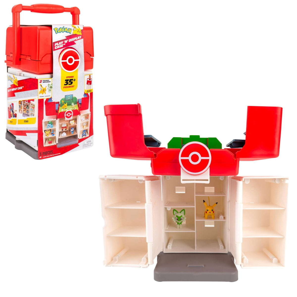 Pokemon Play 'N' Display Case - Multi-Level Storage Unit with Rooftop Arena