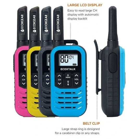 5X ECOXGEAR EXG50 UHF CB Handheld Radio Walkie Talkie 3km LED Torch