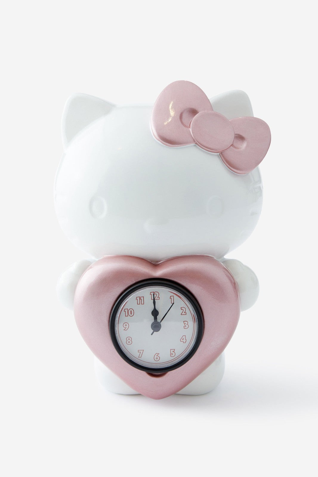 Licensed Hello Kitty Character Desk Clock Pink Heart Design Valentines Gift Idea