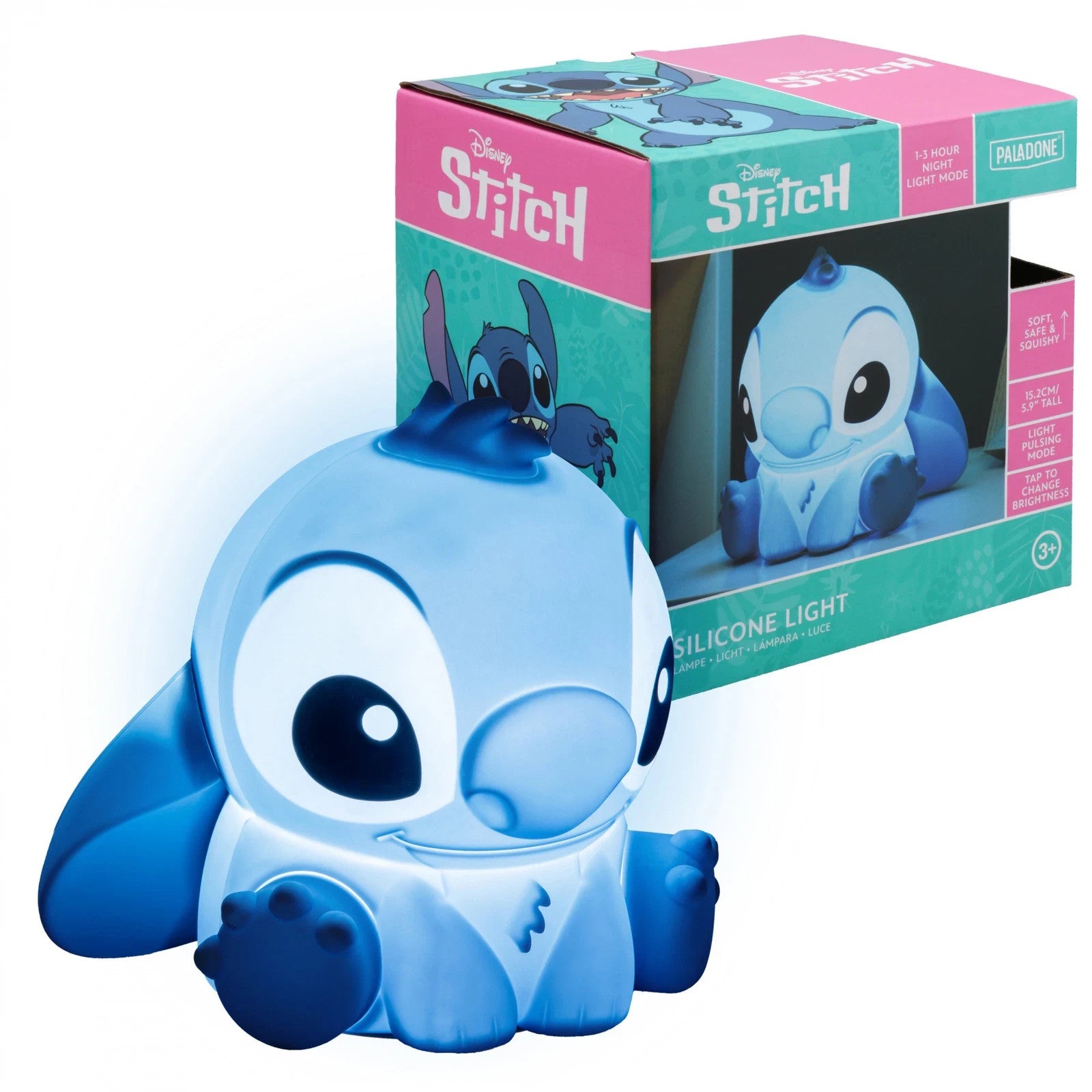 Disney Stitch Squishy Glow Lite Silicone Night Light Lamp Soft Glow Kids Bedroom