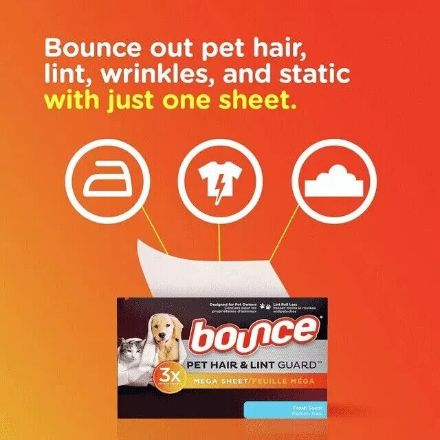Bounce Pet Hair & Lint Guard Mega Dryer Sheets Fresh Scent 210 Count(3x70)