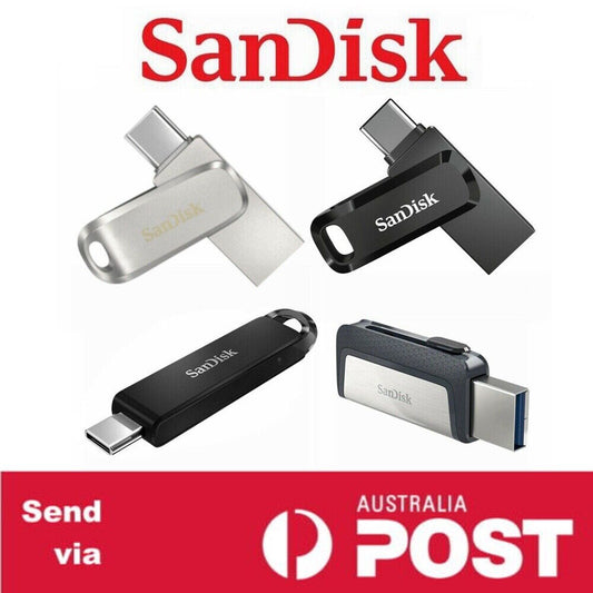 SanDisk Type C USB 3.1 32GB 64G 128G 256G Ultra Dual Luxe Go Flash Drive Memory
