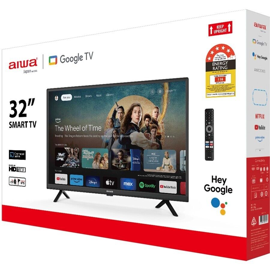 AIWA 32" 12v 240v HD Smart Google TV Chromecast Voice Assistant FREE Shipping