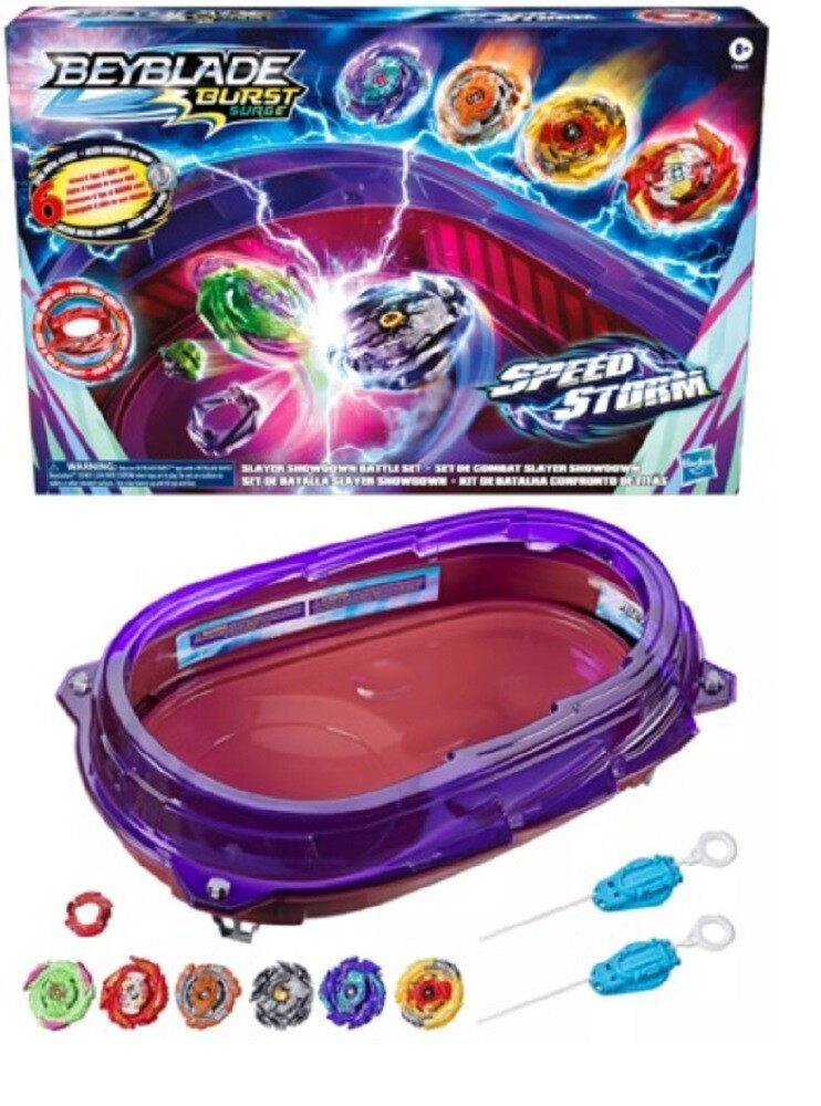 Beyblade Burst Surge Speed storm Slayer Showdown Battle Set Arena 6 Beys