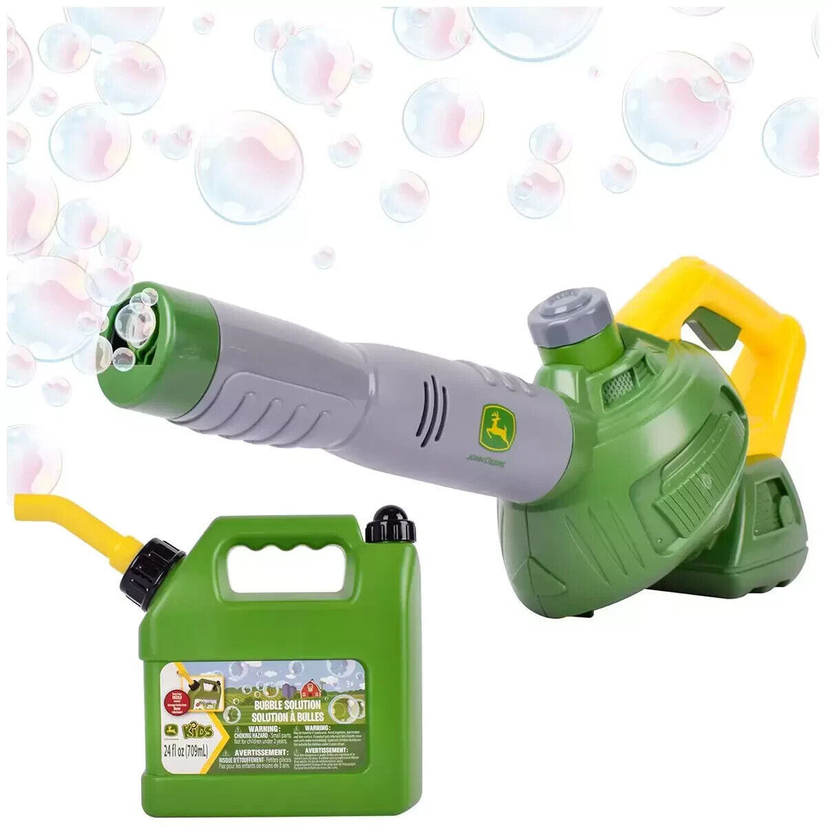 John Deere Bubble Leaf Blower & Bubble Refill Gas Can Kids Toy 700ml 3Y+