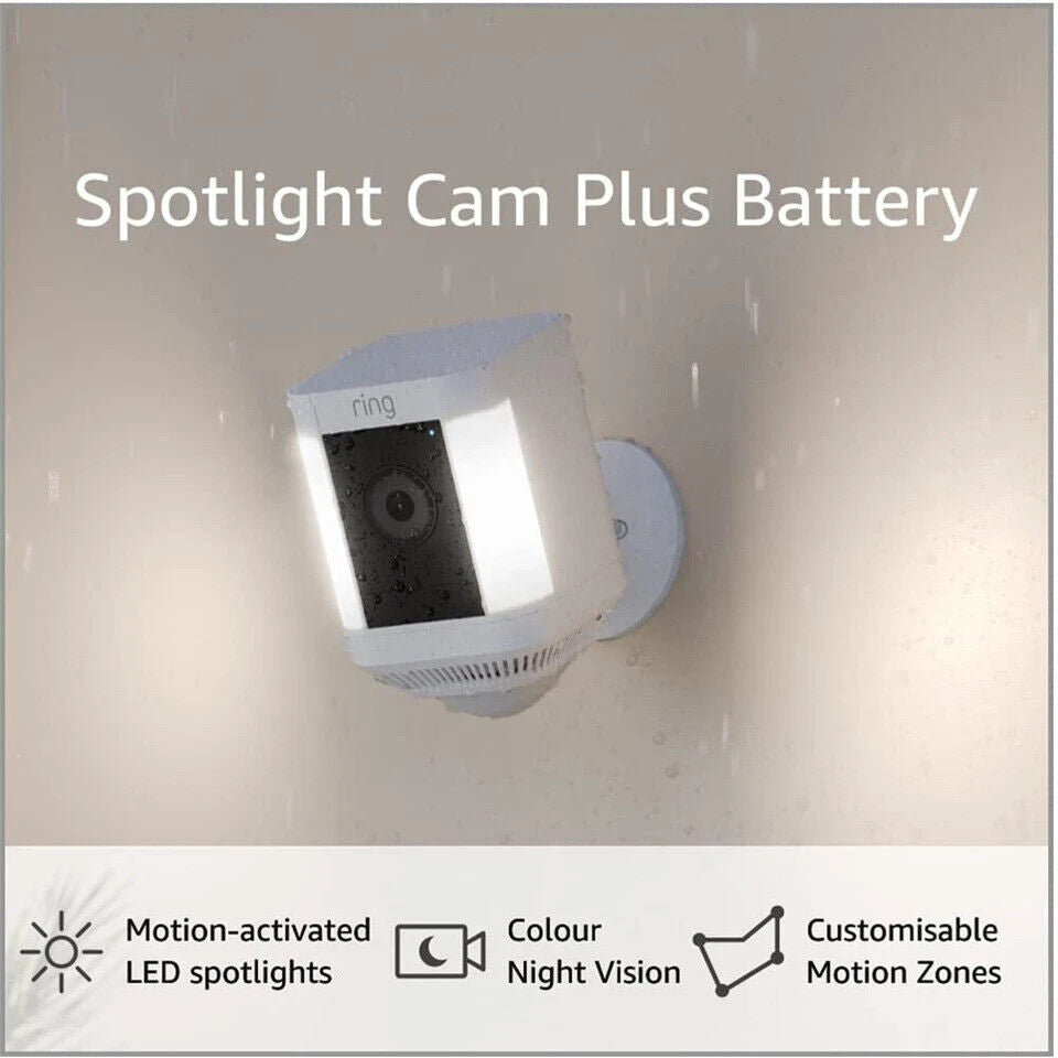 RING Spotlight Cam Plus Battery - White - 2 Pack [B0B7QMF9T5]