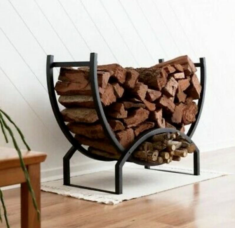 Glow Cellar Designer Fireplace Firewood Log Holder Timber Wood Storage Brand New