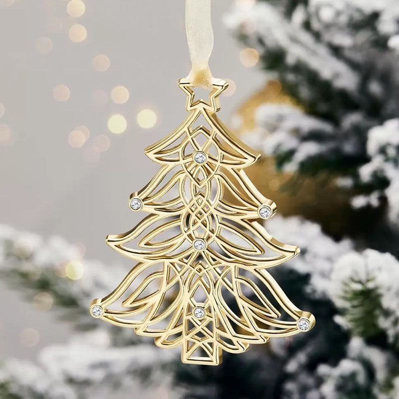 Mestige Luxury Christmas Tree Ornaments 5 Piece Swarovski Crystal Elements GOLD
