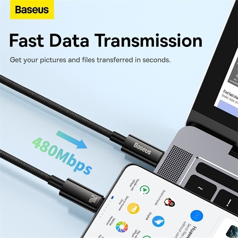 Baseus 240W/100W USB Type C Fast Charging Cable PD 3.1 For MacBook Laptop iPad