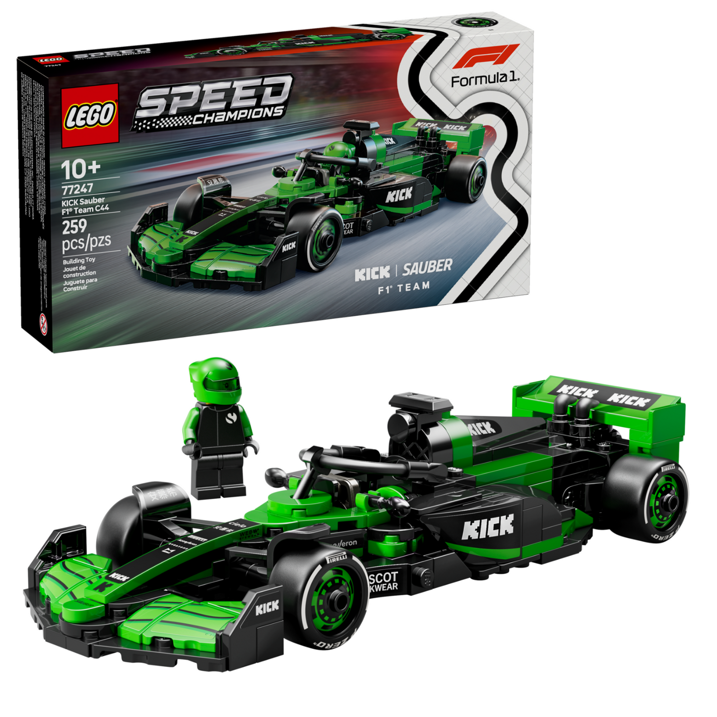 LEGO Speed Champions 77247 – KICK Sauber Formula 1 Team C44 Racing Car