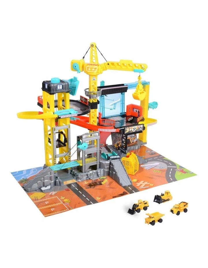 Dickie Toys Construction Playset lights Sounds crane lift conveyor belt Toy Cars