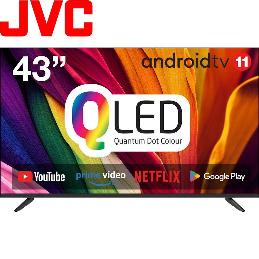 JVC 43 Inch Smart TV QLED Android TV Edgeless LED Display Build-in Chromecast