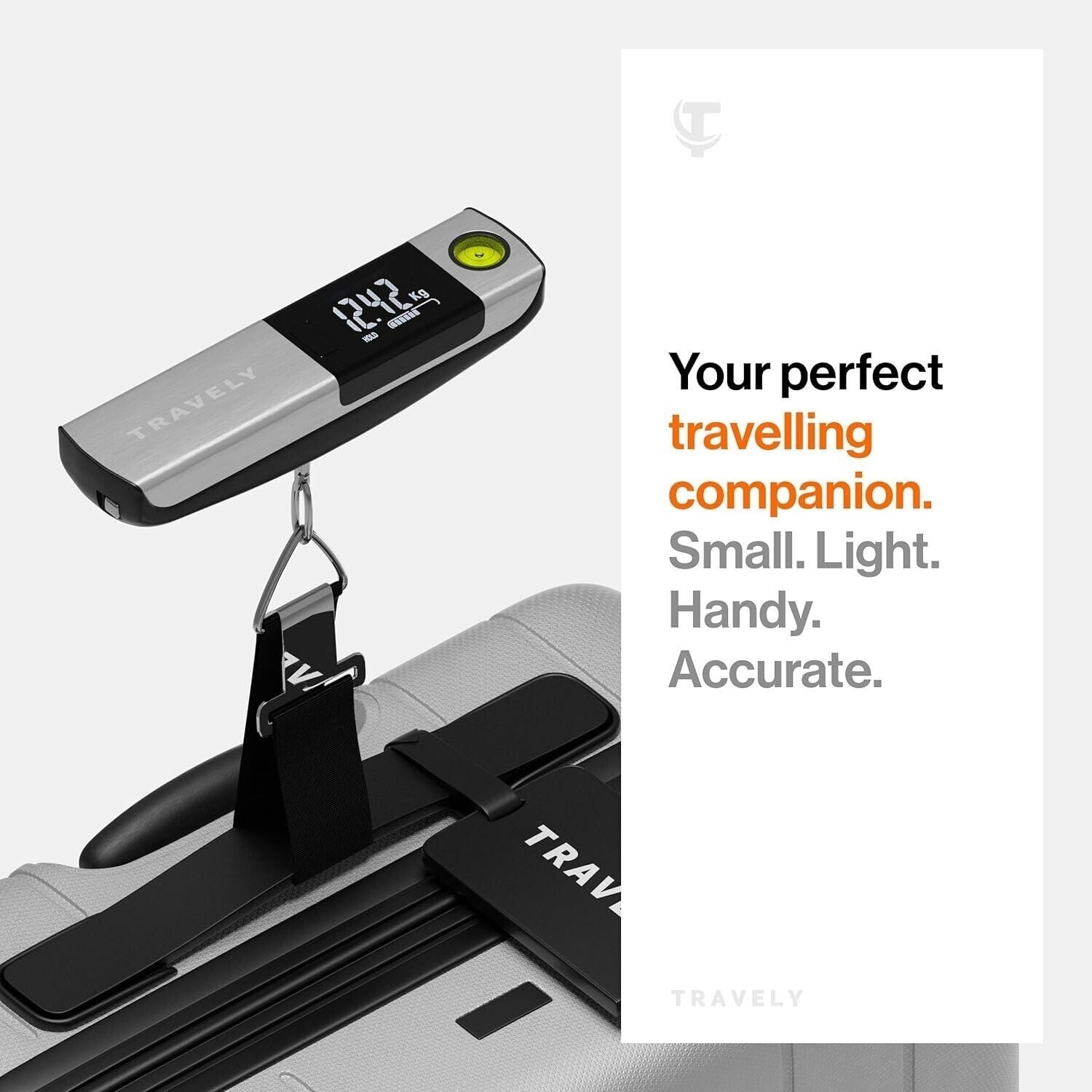 Electronic Portable Digital Luggage Scale 50K Travel Tape Measure Built-in Level
