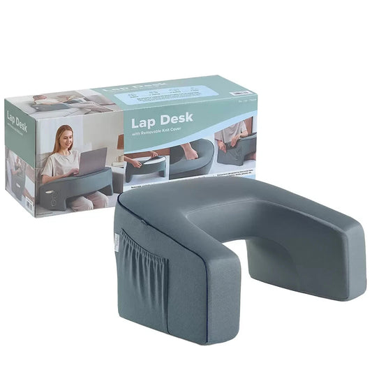 Casual Living Lap Desk Pillow Memory Foam Removable Knit Cover for Bed & Couch