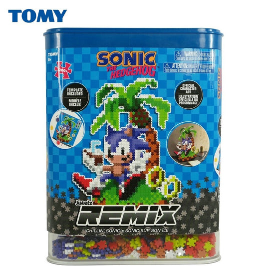 TOMY 1200pc Jixelz Remix Sonic the Hedgehog Chillin' Sonic Kids Pixel Puzzle Set