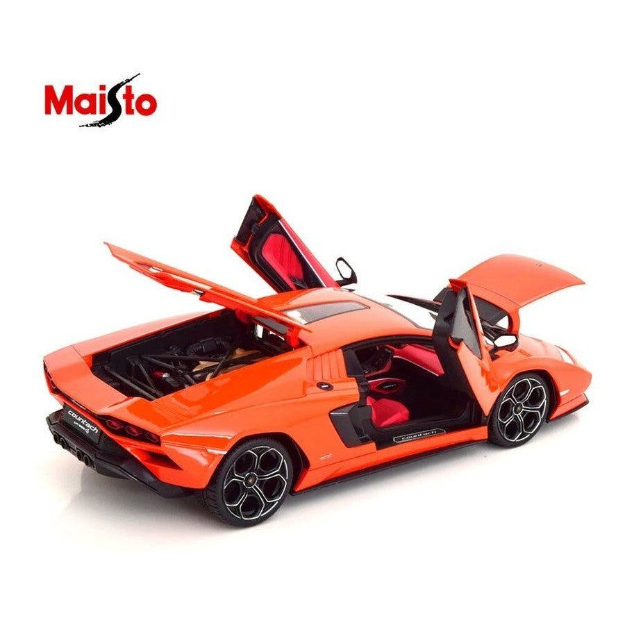 Maisto 1/18 2021 Lamborghini Countach LPI 800-4 Orange 1:18 Diecast Car Toy