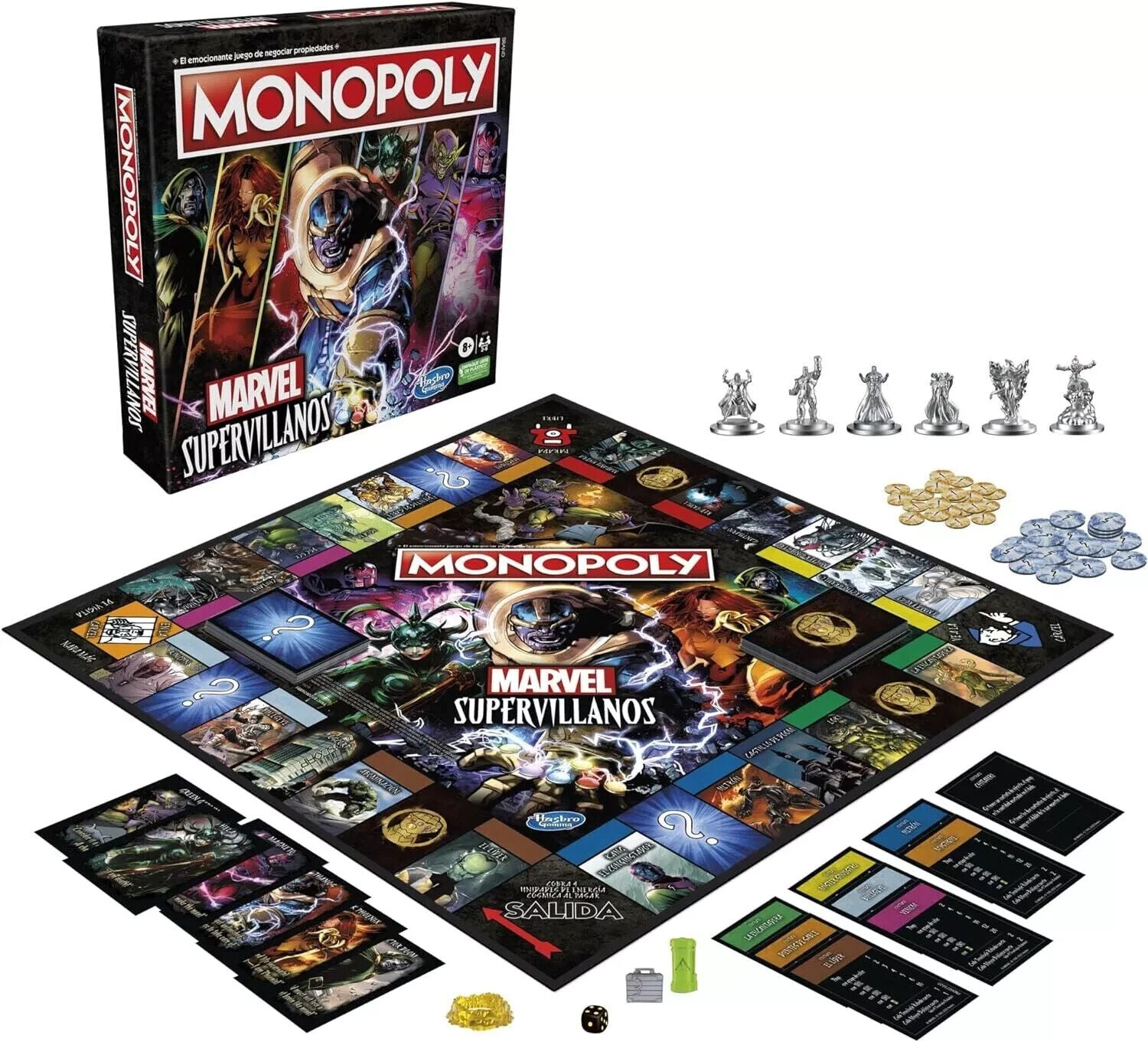 Monopoly Marvel Super Villains Edition Board Game for Families and Kids Ages 8+