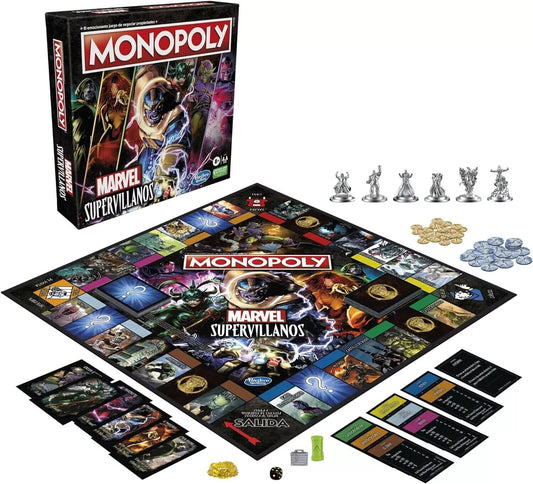 Monopoly Marvel Super Villains Edition Board Game for Families and Kids Ages 8+