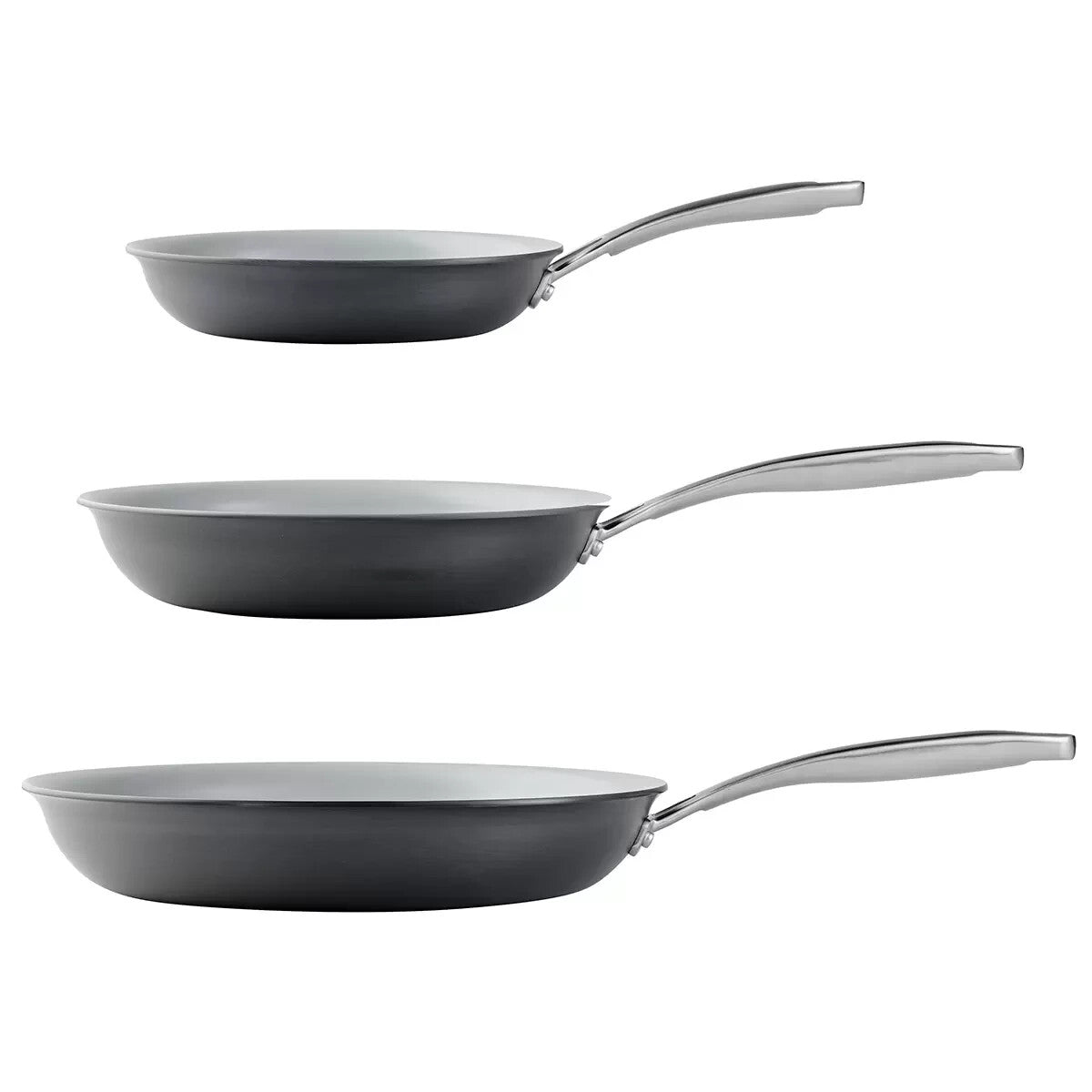 Tramontina Hard Anodised Aluminium Frypan 3 Pcs Set Ceramic nonstick Cast handle