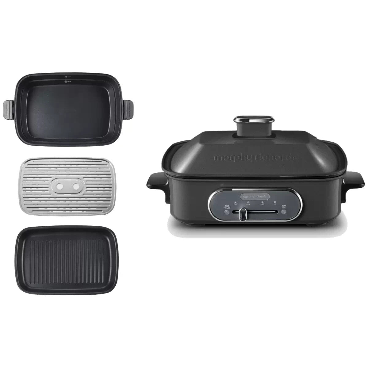 Morphy Richards 3-in-1 Cooking Pot Multifunction Grill Steam Slow Non Stick