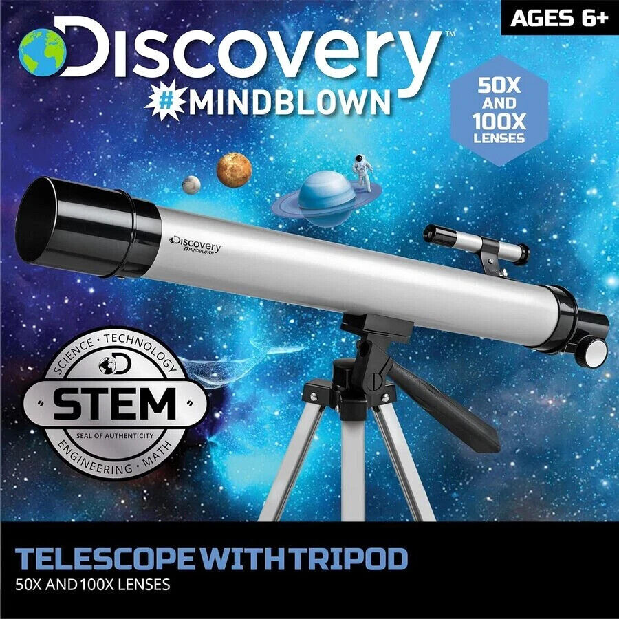 Discovery #Mindblown Telescope with Tripod 100x and 50x Lenes inc. Kids Sized