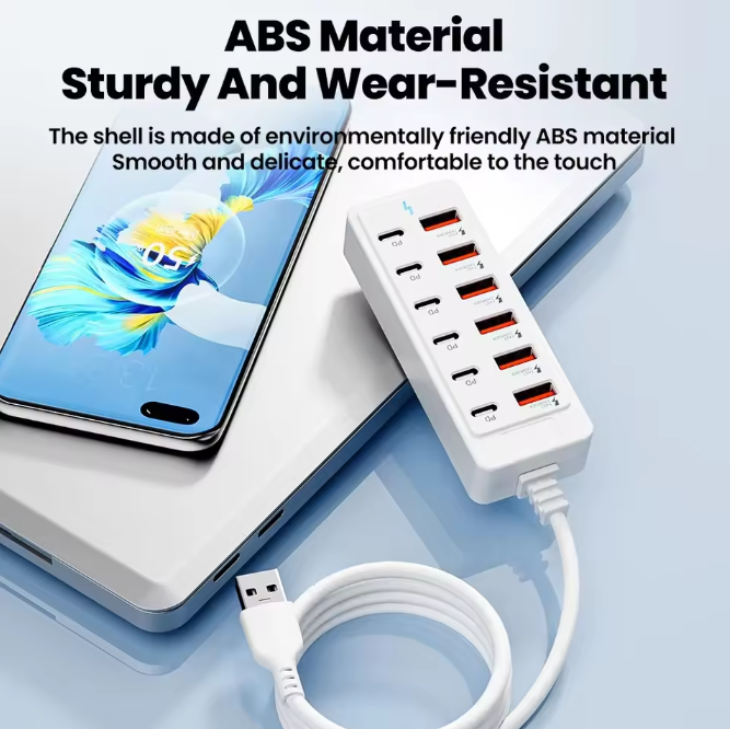 Multi USB 3.0 Hub 12 Port High Speed USB C A Compact Expansion Charger Station